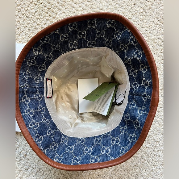 Gucci Double GG Denim Hat Size M NWT - Picture 3 of 5